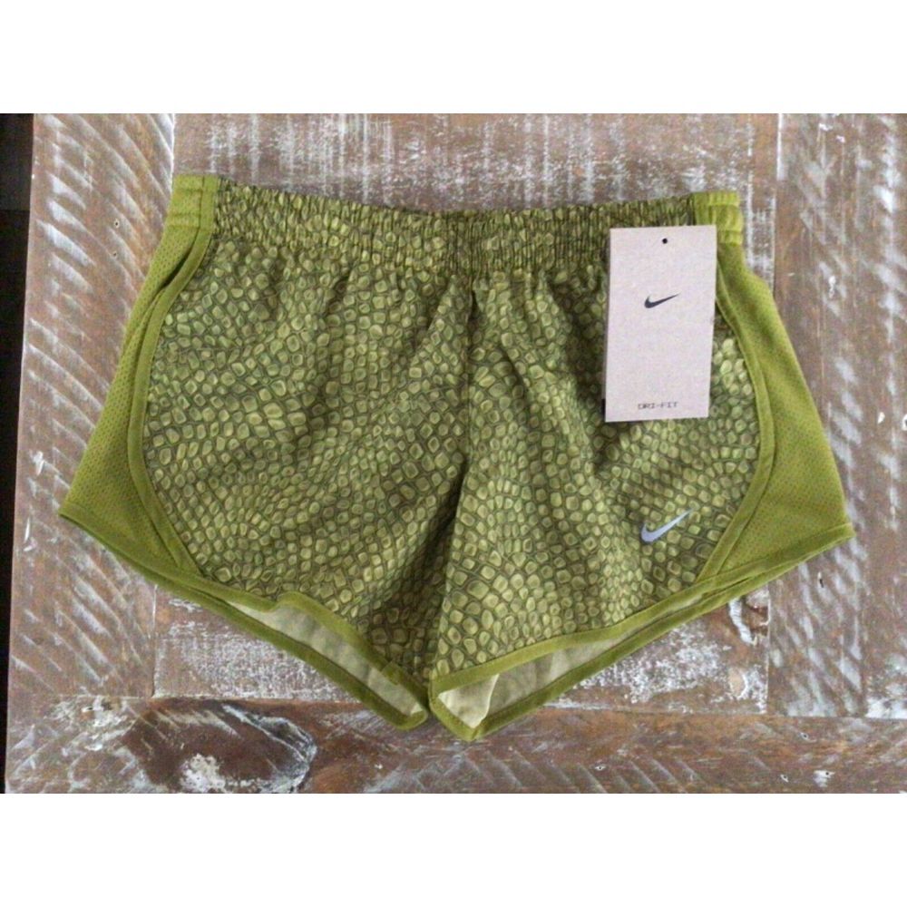 Nike Girls' Alligator Print Tempo Running Shorts Yellow‎ Size S New FB1078